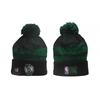 Knitted Hockey Beanie Hat Men Women Winter Warm Adjustable Cap With Embroidered Letters