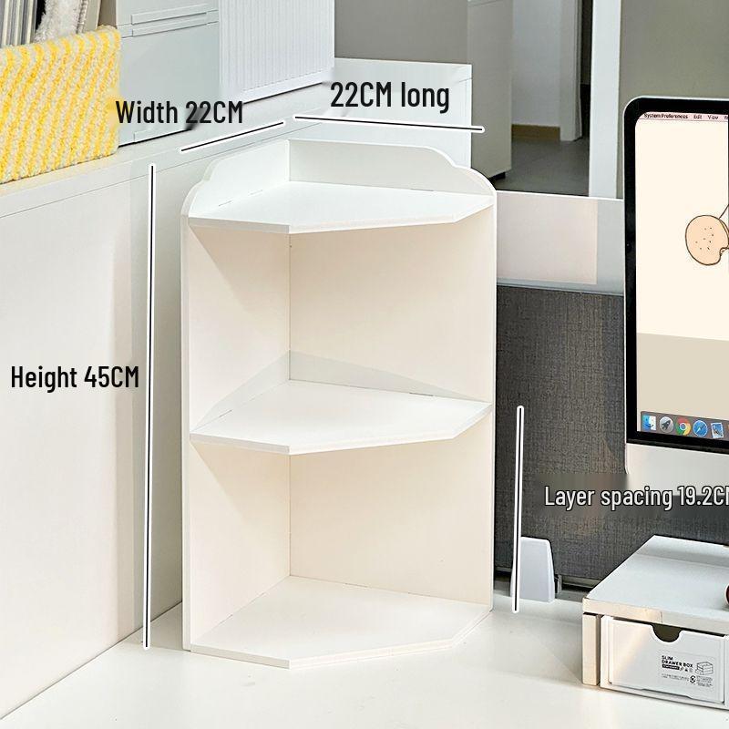 Student Dormitory Corner Desk with Bookshelf and Storage