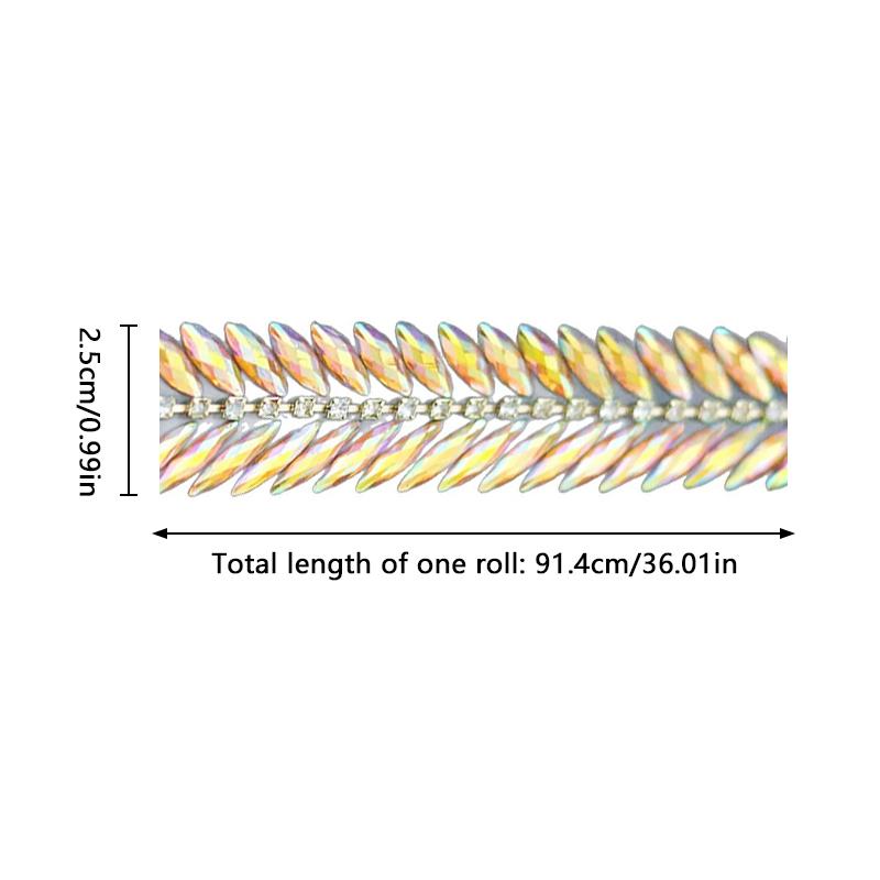 1 Yard Crystal Rhinestone Trim Fashion Shaped DIY Repair Iron-On Rhinestone Ribbon Crystals Dress Shoes Bags Accessories