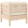 Garden Corner Sofa with Cream Cushions Solid Pine Wood