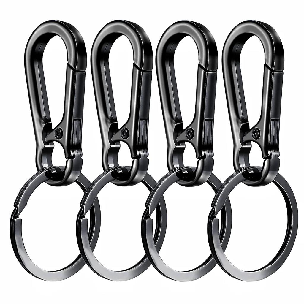 4Pcs Carabiner Clip Keychain Metal Carabiner Shape Key Ring Keyring Key Holder Clips Hook Holder Organizer for Car Keys Finder F