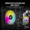 CORSAIR AF SLIM AF120 RGB 120мм x 15мм Вентилятор с гидродинамическим подшипником RGB Подсветка Node CORE Series, SLIM, [Черный] [2 шт. в комплекте] CO-9050163-WW