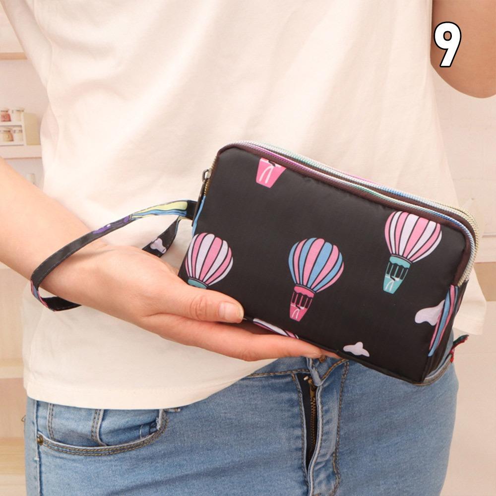 Fashion Women Flower Wrist Bag Waterproof Canvas Wallet Mini Handbags Sports Cell Phone Bags Coin Purse Party Money Makeup Bag