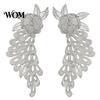 Decorative Clothing Embellishments 2Pcs Embroidery Patches for Wedding Dress, Water-soluble Lace Applique, Floral Elegant Apparel Craft Decoration