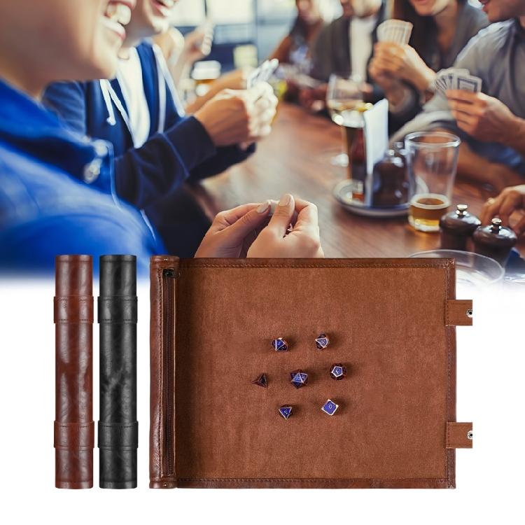 Практичные игровые коврики из ПУ с нескользящими краями Кожаный коврик для бросания костей Текстура ПУ Подходит для множества настольных игр