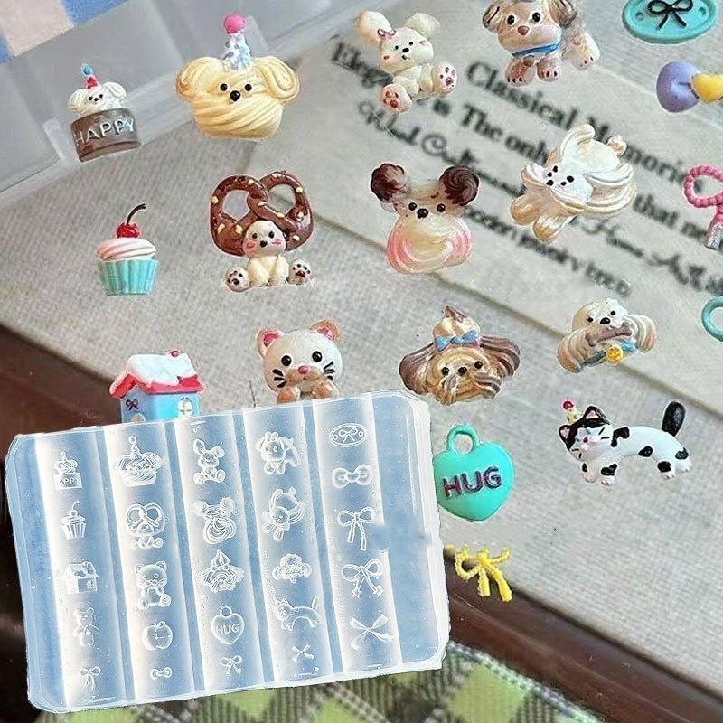 3D Фруктовый силиконовый молд для ногтей Сладкие лепестки цветов Ногти феи Шаблоны DIY Декор для нейл-арта Шаблон для маникюра для нейл-шармов