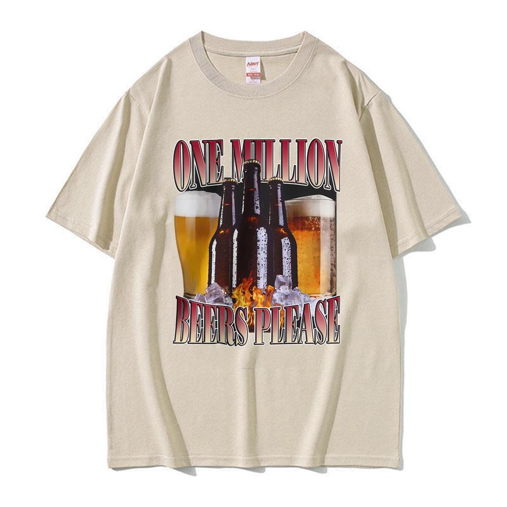 Bar Party Humor Funny Drinking Beer Please Graphic TShirt High Street Pop Short Sleeve T Shirts Unisex TShirt