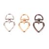 5Pcs/Lot Peach Heart Shape Metal Spring Clasp Carabiner Key Ring Connectors For Diy Keychain Snap Clasp Jewelry Accessories