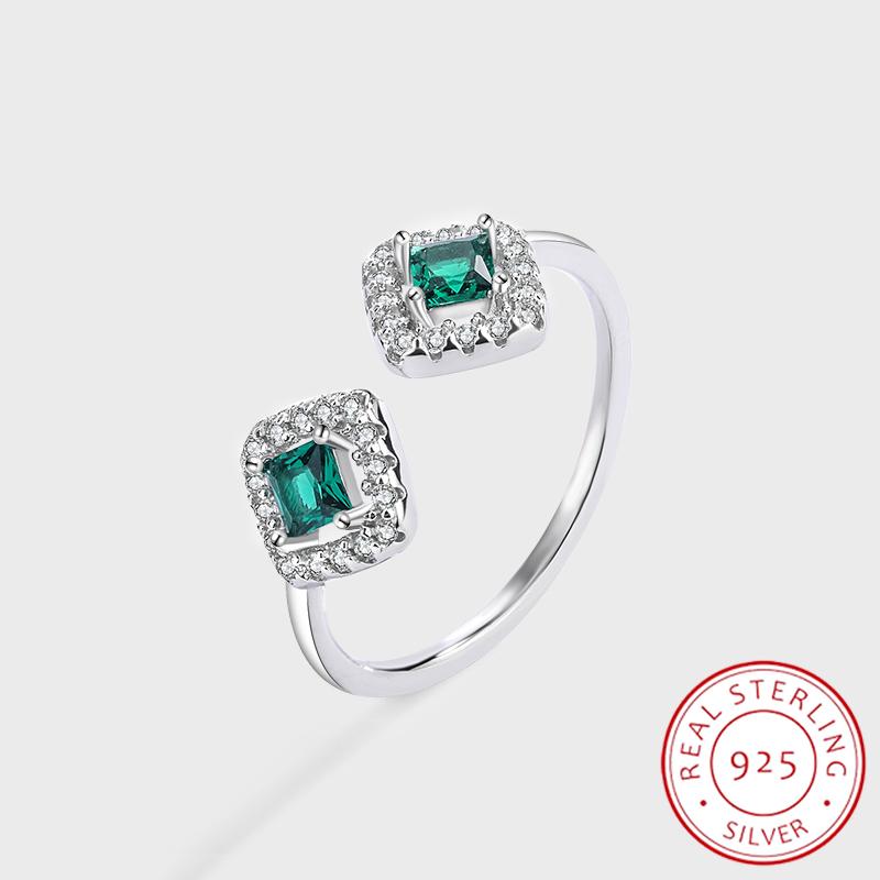 Fashion Couple S925 Silver Ring for Women Emerald Original Genuine Sterling S925 Silver Christmas Gift Jewelry Bridal Sterling Silver Jewelry