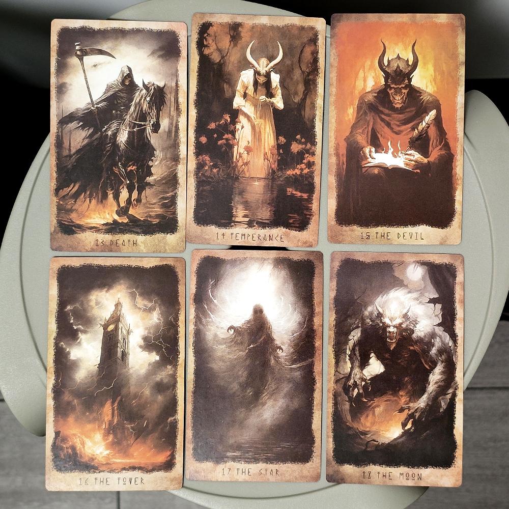 12*7 см Таро HoroScare в жесткой коробке, 80 карт Таро с красными позолоченными краями, по системе RWS