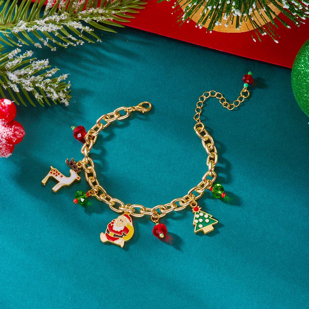 1 шт. Рождественский милый браслет Рождественские элементы Подвеска браслет Санта-Клаус Ручное украшение Праздничный фестиваль