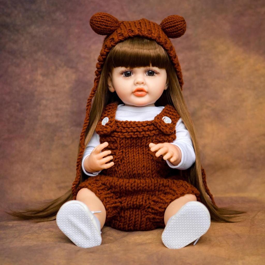 Новые милые куклы Reborn для маленьких девочек, 55 см, полностью силиконовые виниловые куклы KEIUMI, реалистичные куклы для новорожденных, игрушка Bebe Reborn, подарки на день рождения