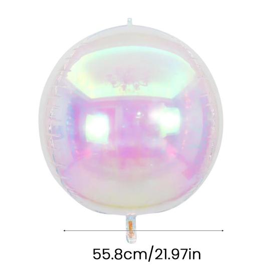 2 Pcs Iridescent 4D Balloons Large Holographic Foil Balloon Rainbow Mylar Aluminum Balloon for Birthday Wedding Baby Shower Party Decoration