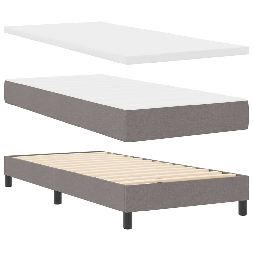 Boxspring bed with LED light strips Taupe 100 x 200 cm Fabric