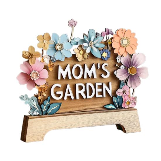 Украшение для сада мамы «Любовь растет здесь» Знак с деревянной основой Украшение для стола в центре Подарки на День матери День рождения