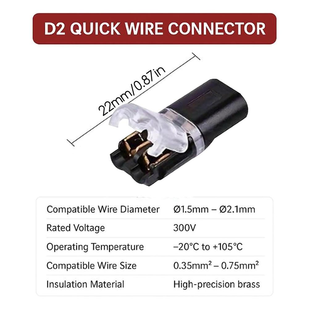 Double Wire Plug In Connectors Screwless Quick Dual Wire Terminal Block Suitable For Hard Wires