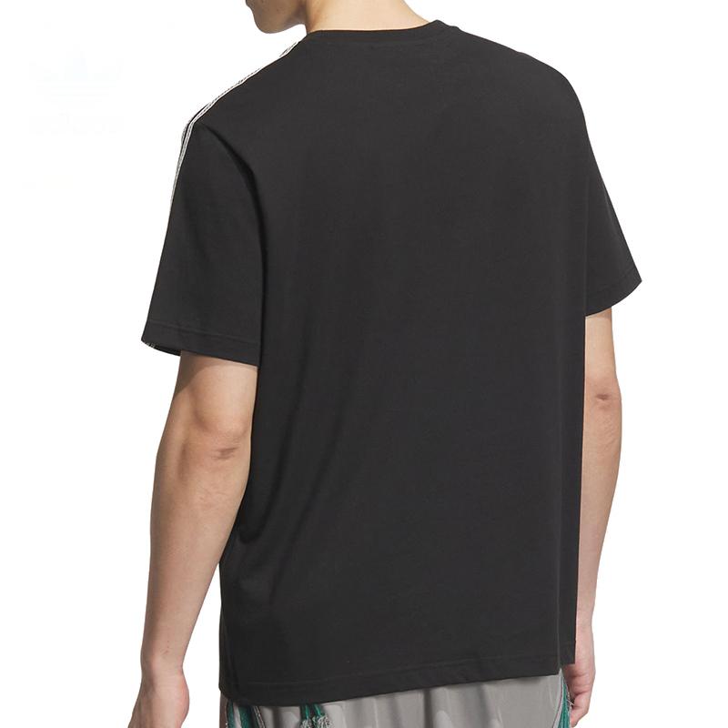 adidas SS25 Спортивный Повседневный Удобный Модный Дышащая Футболка с Коротким Рукавом Мужские Футболки Черный JX2633
