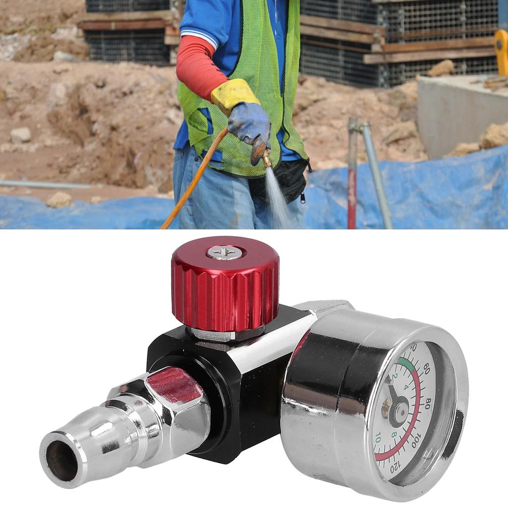 G1/4in Thread Spray Paint Gun Air Pressure Regulator Pressure Regulating Adjusting Valve Gauge Paint Gun Air Adjusting Regulator