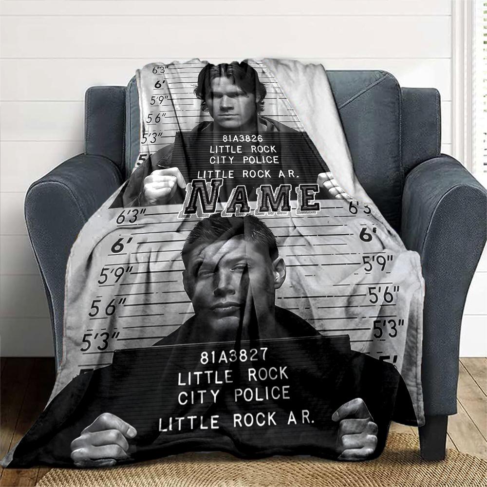 Mugshot Men Four Seasons Blanket Customized With Your Name Lightweight And Warm Perfect Gift For Home Office Camping Sofa Travel Beach Durable
