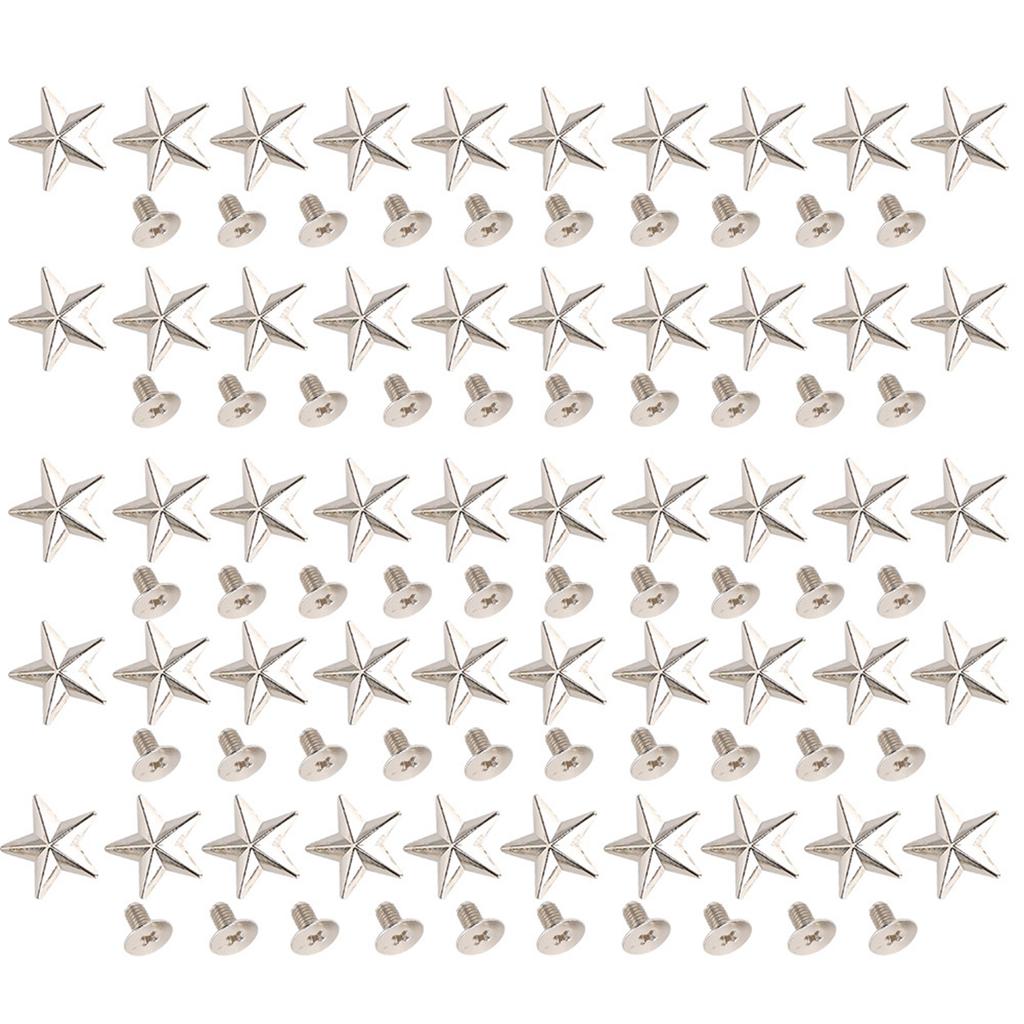 Заклепка в форме звезды, кнопка-гвоздик из цинкового сплава, заклепка для обуви, сумок, одежды, украшения, серебро