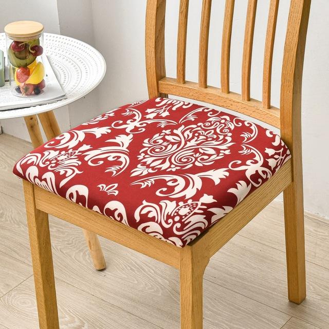 All Seasons Print Seat Cushion Cover For Dining Room Home Decor Spandex Stretch Chair Covers Removable Washable Chair Protector