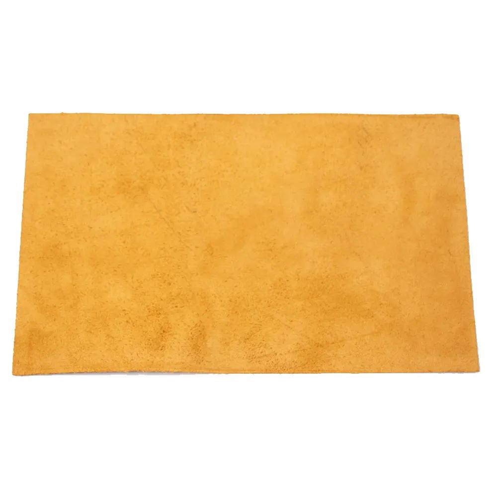 Top Quality Tanned Leather Piece DIY Genuine Leather Material Full Grain Cowhide Yellow Brown Leather Piece Leathercraft