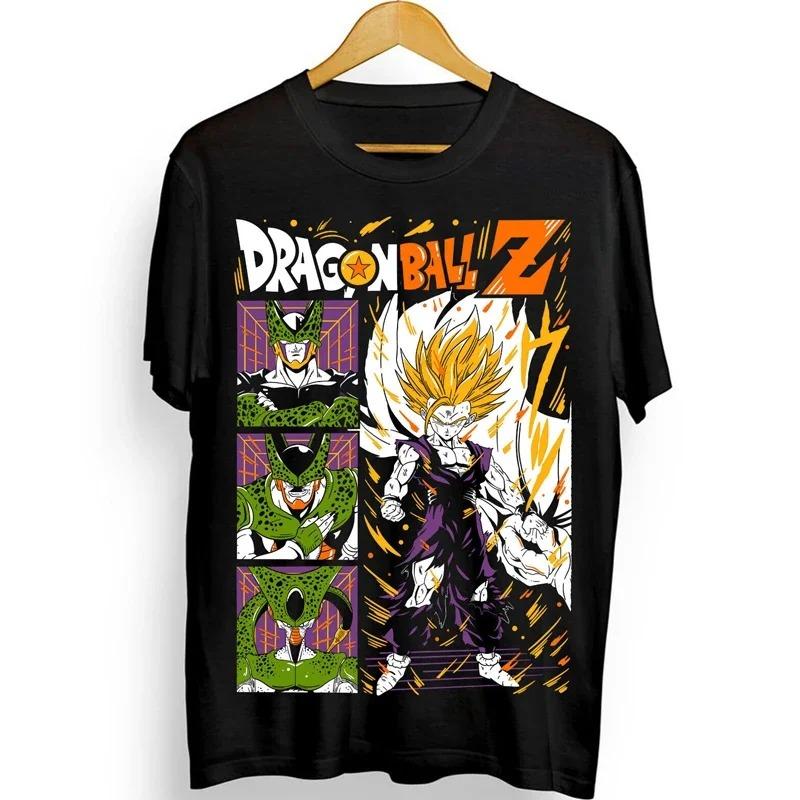 Dragon Ball Z Мужские Женские Мужские Футболки Сон Гоку Веджета Оверсайз 100% Хлопок Одежда Смешная Футболка с Коротким Рукавом Круглый Вырез Новое Поступление Футболки
