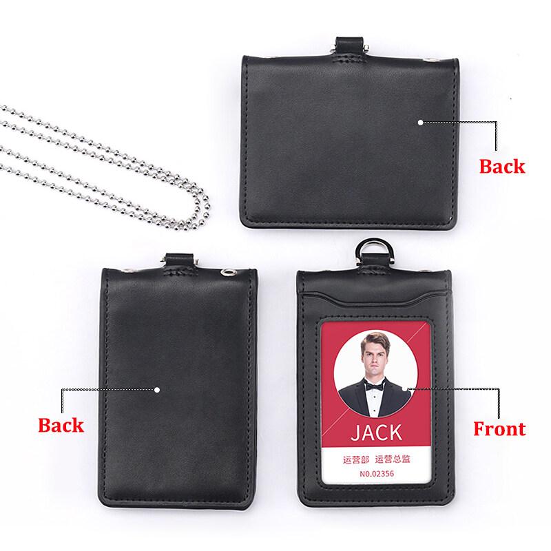 2022 NEW Formal US Reporter Police Agent ID Badge Business Work Card Holder Neck Lanyard Genuine Leather id card holders Case High Office Supplies