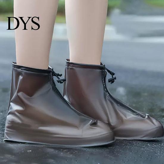 Travel Shoe Covers 1 Pair Waterproof Rainproof Protectors with Zipper And Compact Rain Drawstring Anti-Slip Sole Overshoes for Men Women Snow