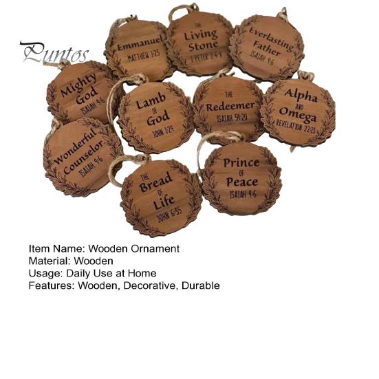 10 Pcs Jesus Wood Christmas Ornament Xmas Tree Hanging Pendant for Christmas Parties Indoor/Outdoor Decoration