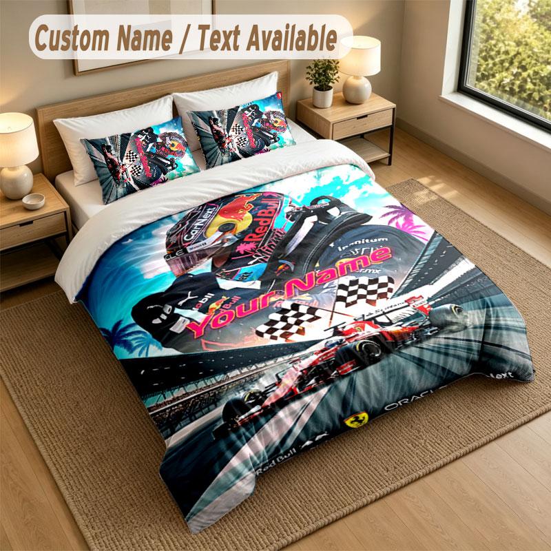 Bedding Set 1 Duvet Cover 2 Pillowcases Max Verstappen Print Soft Bed Linen Bedroom Decor