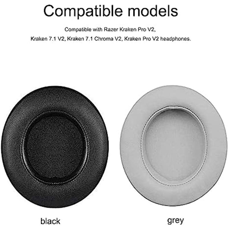 Сменные подушечки Kraken V2, запасные части для наушников для Razer Kraken 7,1 V2/7,1 Chroma V2/Kraken Pro V2, сменные подушечки