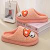 Home Cotton Slippers Women's Autumn and Winter Warm Thick Bottom Non-slip Piled Foot Warm Indoor Household Plush Slippers Men