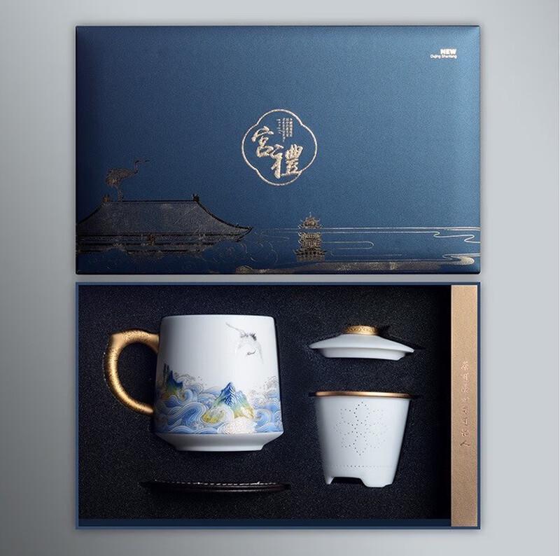 Dehua Hand-Painted Ceramic Tea Infuser Cup