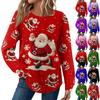 Women's Fashion Long Sleeve Christmas Loose Long Sleeve Round Neck Casual Top