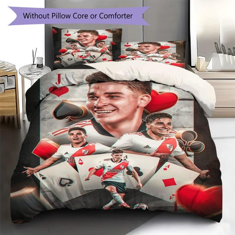 Julian Alvarez River Plate Poker Card 3D Print Duvet Cover Set Soccer Star Bedding Set Without Pillow Core Comforter Bedroom Decor