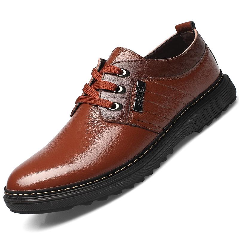 Winter Men's New Business Casual Shoes Dress Men's Shoes Lace Men Dress Shoes Leather Zapatos De Hombre