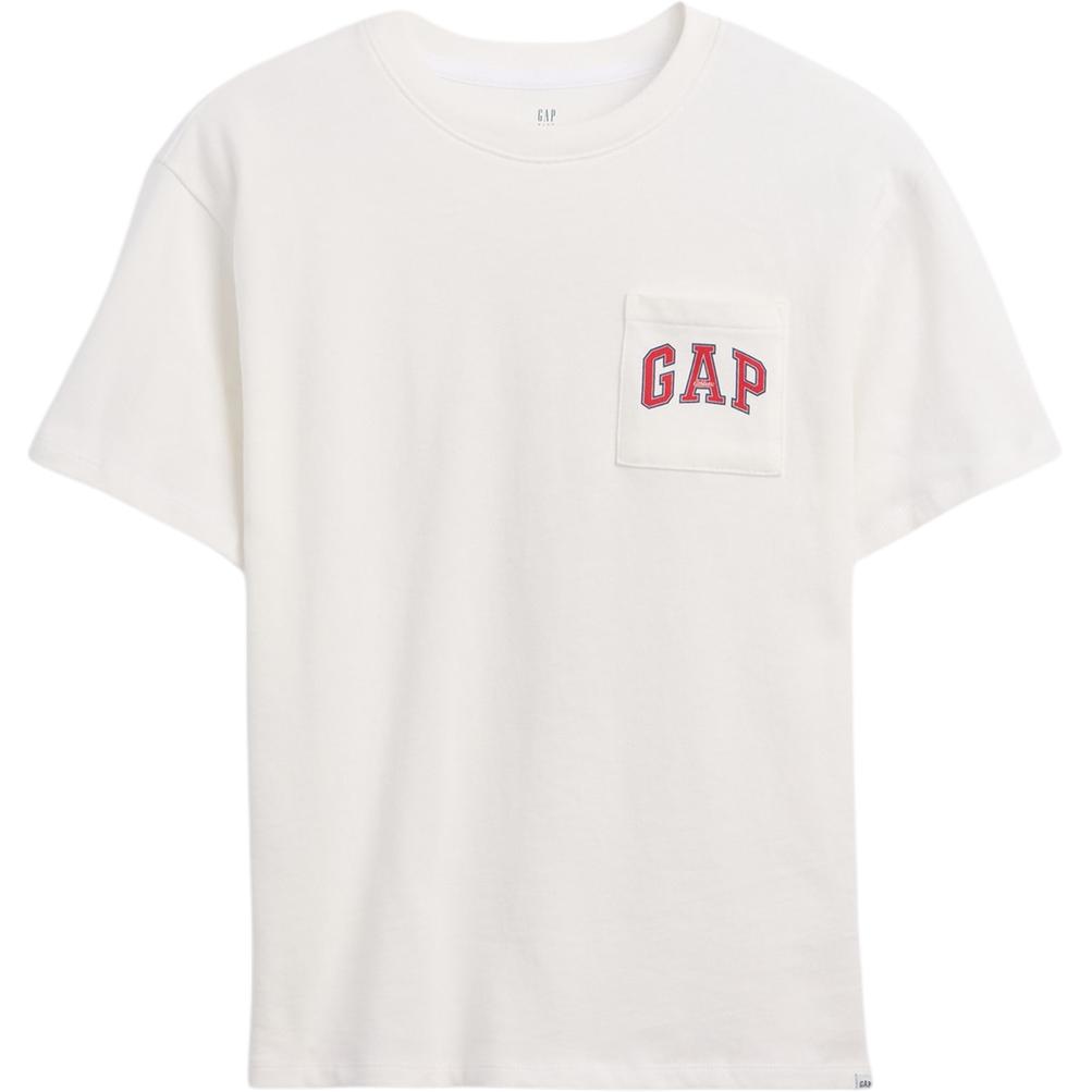 Gap Хлопковая футболка с принтом, короткий рукав, детские топы 000899717