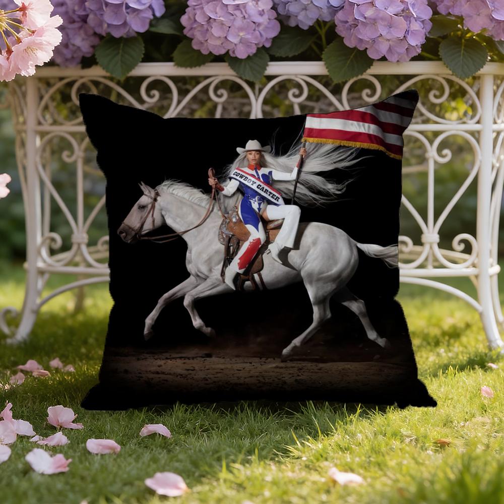 Певец B-Бейонсе C-Ковбой Наволочка для подушки Домашняя и автомобильная Двухсценарная наволочка: Двусторонняя конструкция для максимального комфорта
