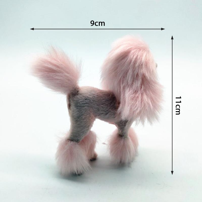4 Inch Pink Poodle Figure Simulation Dog Plush Toys Gift Crafts  Home Decoration
