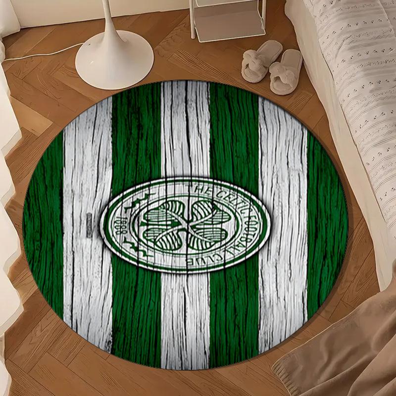 Celtic Football Club Crest Round Rug for Livingroom,Bedroom, Palyroom, Chair Rug, Area rug, Circle Carpet, Large Size Fan Christmas gift