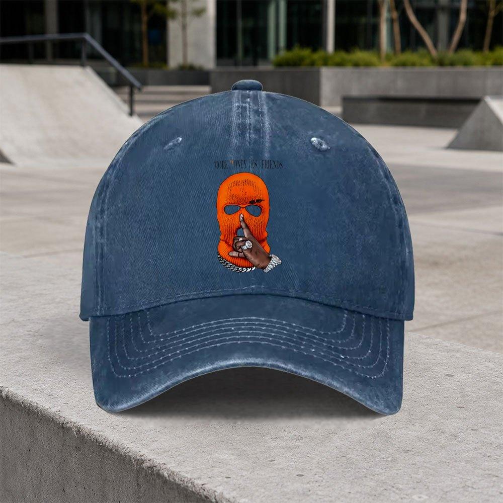 Vintage Orange Baseball Cap Adjustable Hook Loop Duckbill Lightweight Unisex Washed Hat for Unisex Women