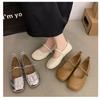 Autumn Wind Autumn Ladies Korean Shallow Mouth Silver Flat Single Shoes Female Gentle Mary Jane Shoes Female Shoes