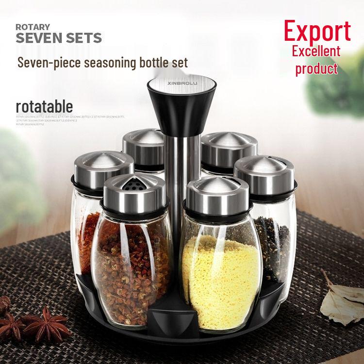 Креативный набор вращающихся стеклянных баночек для специй - Кухонная коробка для приправ и органайзер для приправ.