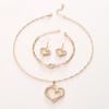 New Accessories Set Wedding Dinner Wedding Accessories Double Love Peach Heart Earrings Necklace Bracelet Spot