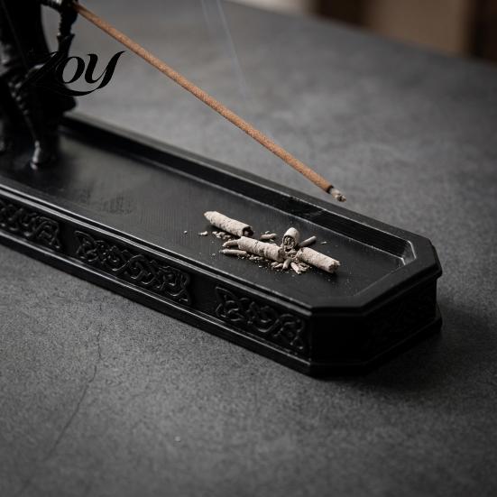Detailed Warrior Archer Statue Incense Holder with Catch Tray, Figurine Burner, 3D Printed Desktop for Decorative Stick Stand Desk, Shelf, Meditation