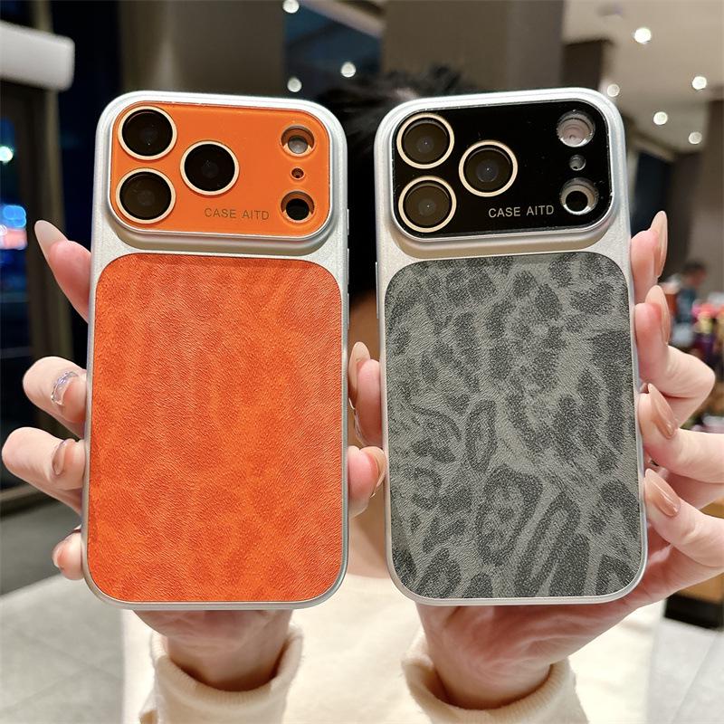 Чехол-наклейка с леопардовым принтом для iPhone 17 Pro Max, iPhone 16 Pro и 15, Защитный чехол с большим окном