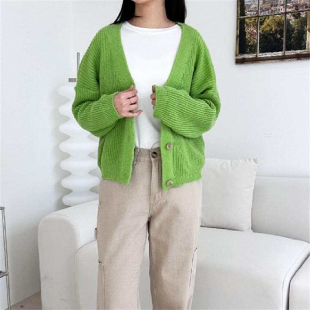 New Arrivals Open Run Women Chunky Knit Long Sleeve Cardigan Multi Color
