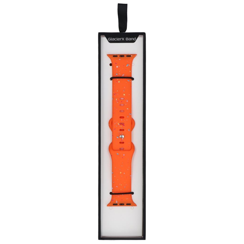 New GlacierX Silicone Pin&Loop Band Coral Sprinkle Smartwatch Strap for Apple Watch 38/40/41mm Coral Orange