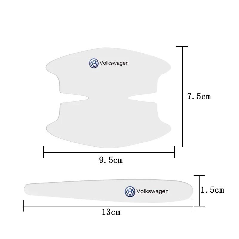 8Pcs Car Door Handle Stickers Anti Scratch Protector Films For VW Tiguan Arteon Taigo Caddy Sharan Beetle CC Amarok Transporter zj8